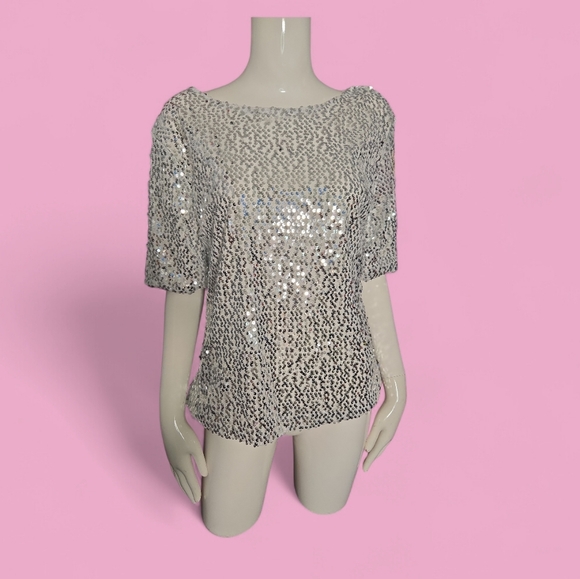 Tops - Silver Sequin Top